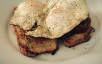 Turkey Steaks with Egg & Tomatoes